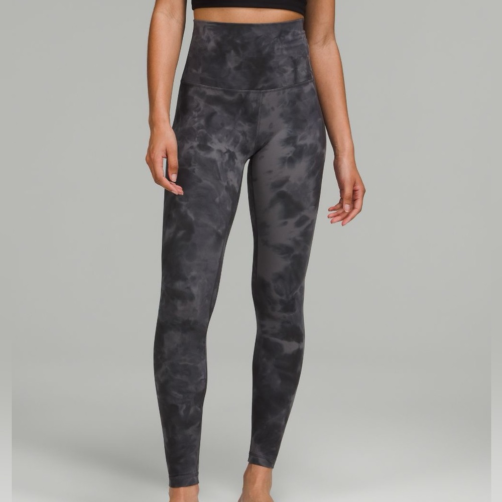 Lululemon Align High-Rise Grey Tie-Dye Leggings Size 4